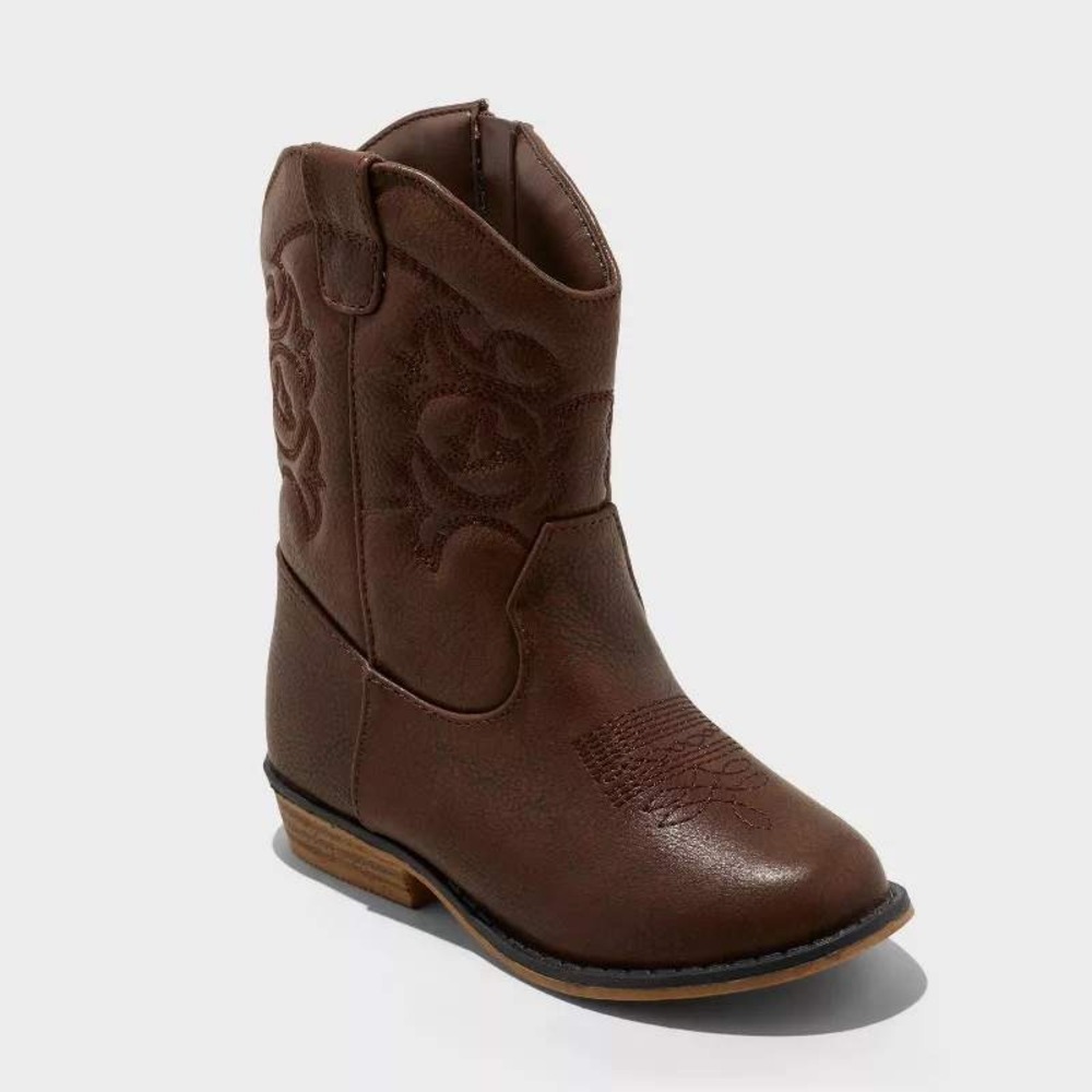 Toddler Girl Memphis Western Boots by Cat & Jack Cognac Size 6 New With Tags